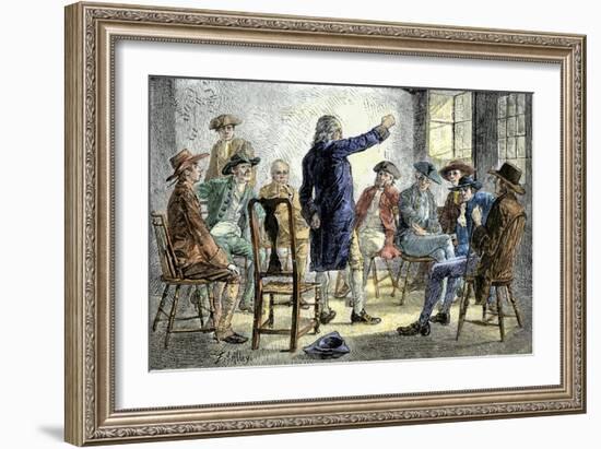 Meeting of Colonists Protesting British Treatment Before the American Revolution-null-Framed Giclee Print