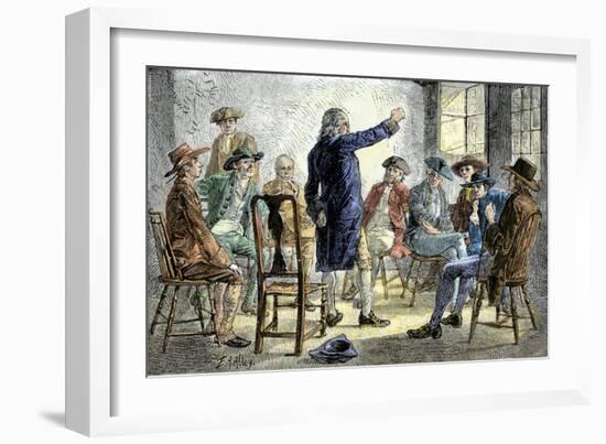 Meeting of Colonists Protesting British Treatment Before the American Revolution-null-Framed Giclee Print