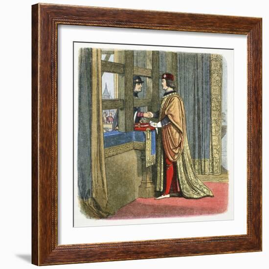 Meeting of Edward IV of England and Louis XI of France at Picquigny, France, 1475 (1864)-James William Edmund Doyle-Framed Giclee Print