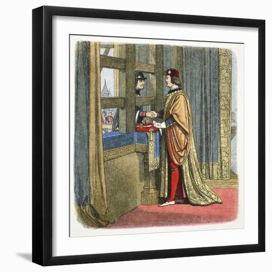 Meeting of Edward IV of England and Louis XI of France at Picquigny, France, 1475 (1864)-James William Edmund Doyle-Framed Giclee Print