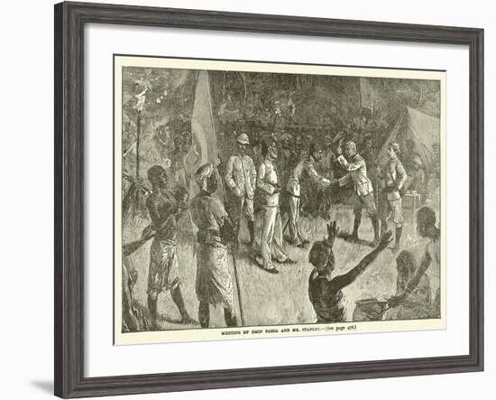 Meeting of Emin Pasha and Mr Stanley-null-Framed Giclee Print