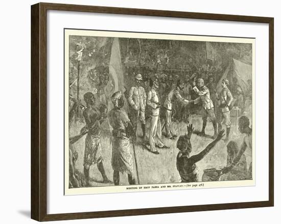 Meeting of Emin Pasha and Mr Stanley-null-Framed Giclee Print