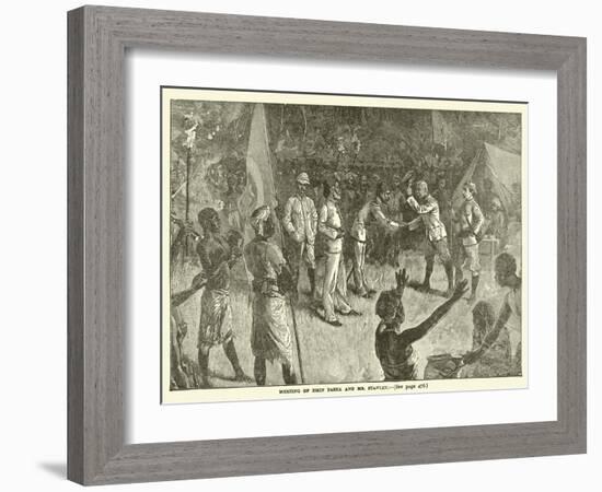 Meeting of Emin Pasha and Mr Stanley-null-Framed Giclee Print