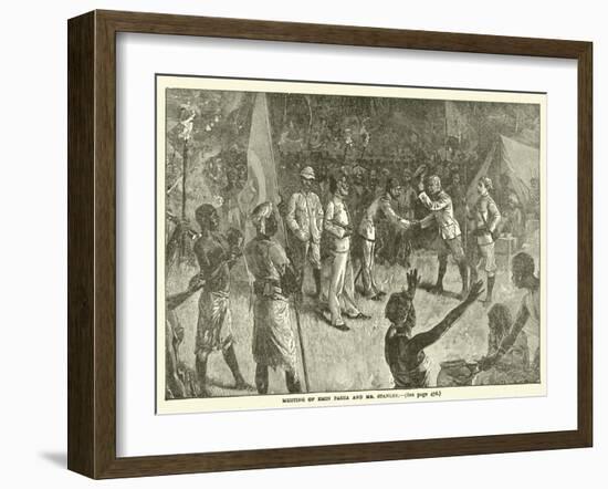 Meeting of Emin Pasha and Mr Stanley-null-Framed Giclee Print