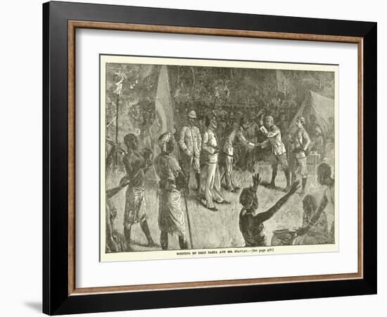 Meeting of Emin Pasha and Mr Stanley-null-Framed Giclee Print