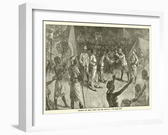 Meeting of Emin Pasha and Mr Stanley-null-Framed Giclee Print