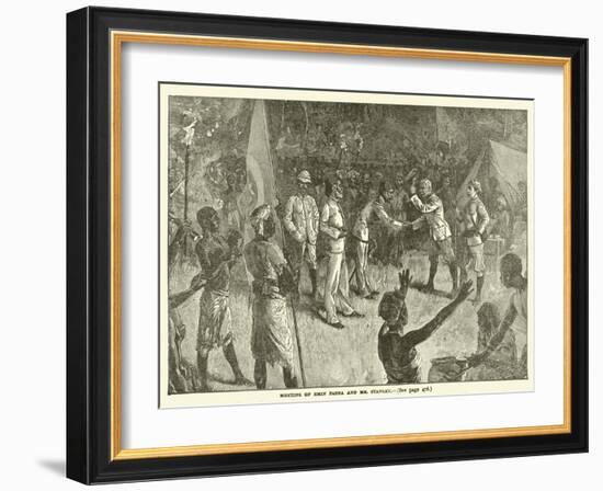 Meeting of Emin Pasha and Mr Stanley-null-Framed Giclee Print