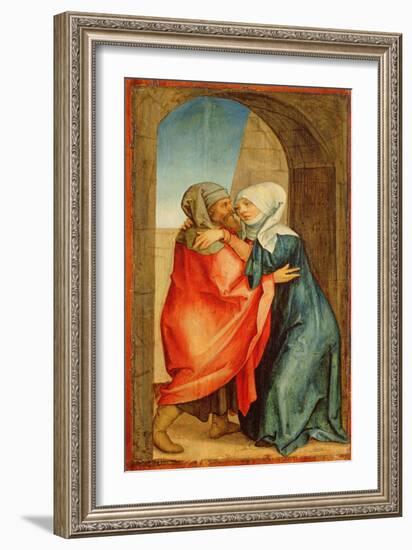 Meeting of Joachim and Anne (Oil on Panel)-Hans Suess Kulmbach-Framed Giclee Print