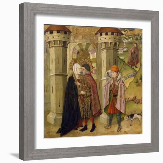 Meeting of Joachim and Anne Outside Golden Gate at Jerusalem-Jaume Huguet-Framed Giclee Print