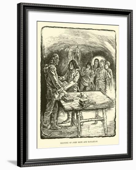 Meeting of John Beck and Kayarnak-null-Framed Giclee Print