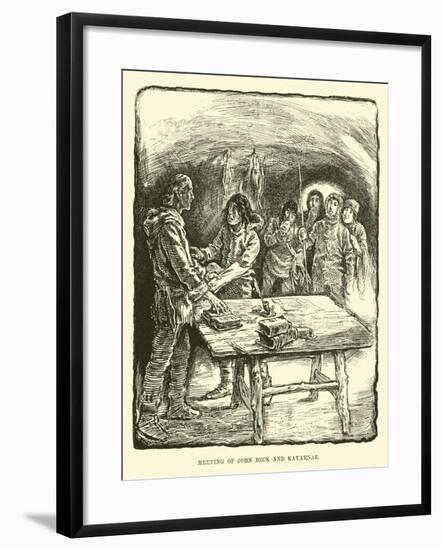 Meeting of John Beck and Kayarnak-null-Framed Giclee Print