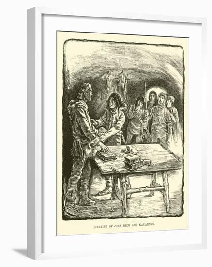 Meeting of John Beck and Kayarnak-null-Framed Giclee Print