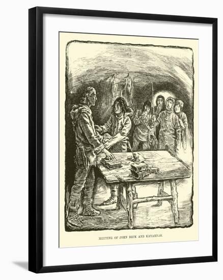 Meeting of John Beck and Kayarnak-null-Framed Giclee Print