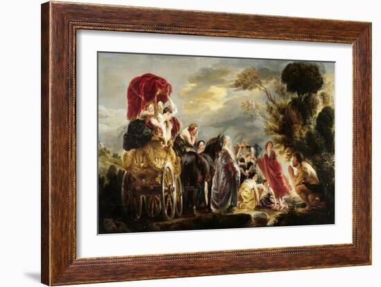Meeting of Odysseus and Nausicaa-Jacob Jordaens-Framed Art Print