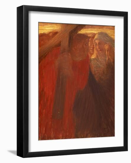 Meeting of Pious Women, Stations of Cross, 1901-Gaetano Previati-Framed Giclee Print