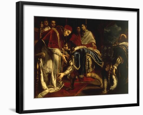 Meeting of Pope Leo X & King Francis I of France in Palazzo Pubblico at Bologna, 11 December 1515-Giovanni Bilivert-Framed Giclee Print