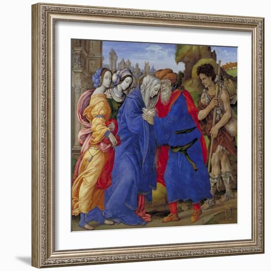 Meeting of Saints Joachim and Anne at the Golden Gate, 1497-Filippino Lippi-Framed Giclee Print