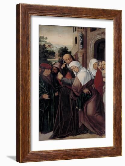 Meeting of Saints Joachim and Anne at the Golden Gate-Ambrosius Benson-Framed Giclee Print