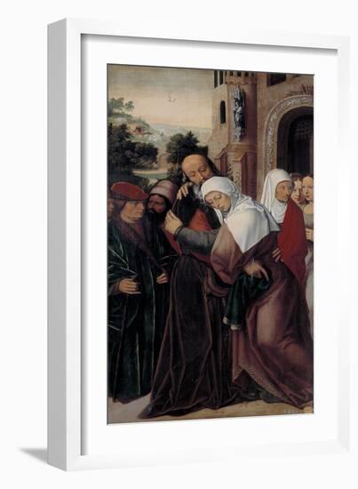 Meeting of Saints Joachim and Anne at the Golden Gate-Ambrosius Benson-Framed Giclee Print