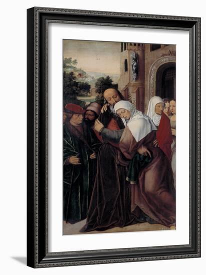 Meeting of Saints Joachim and Anne at the Golden Gate-Ambrosius Benson-Framed Giclee Print