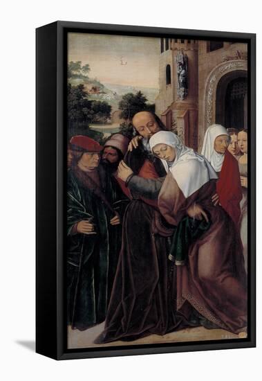 Meeting of Saints Joachim and Anne at the Golden Gate-Ambrosius Benson-Framed Premier Image Canvas