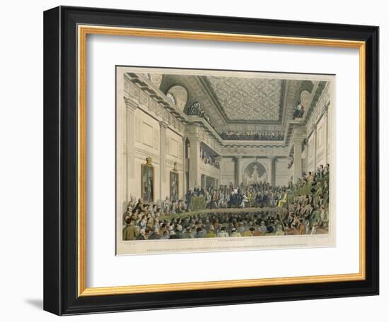 Meeting of the British and Foreign Bible Society in Freemasons Hall-C. Clark-Framed Premium Giclee Print