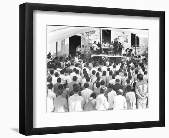 Meeting of the Campesinos: at the Table Xavier Guerrero and Julio Antonio Mella, Jalapa, Mexico,…-Tina Modotti-Framed Photographic Print