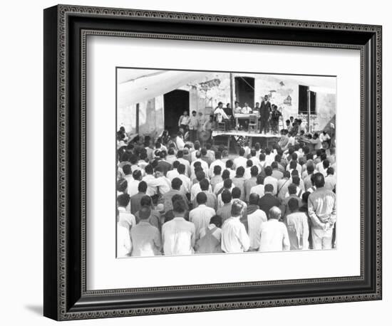 Meeting of the Campesinos: at the Table Xavier Guerrero and Julio Antonio Mella, Jalapa, Mexico,…-Tina Modotti-Framed Photographic Print