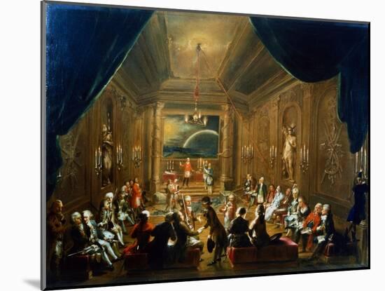 Meeting of the Masonic Lodge, Vienna, 18th Century-null-Mounted Giclee Print