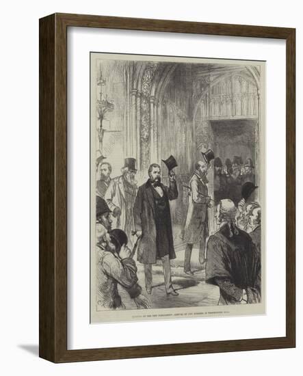 Meeting of the New Parliament, Arrival of New Members in Westminister Hall-Charles Robinson-Framed Giclee Print