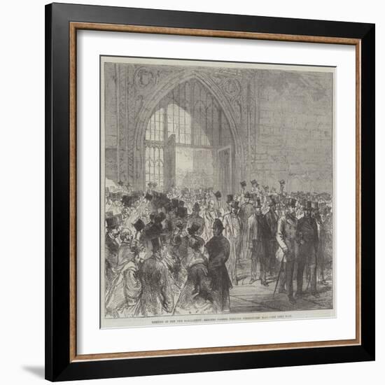 Meeting of the New Parliament, Members Passing Through Westminster Hall-Charles Robinson-Framed Giclee Print