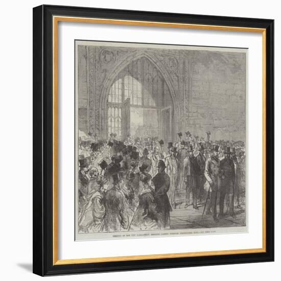 Meeting of the New Parliament, Members Passing Through Westminster Hall-Charles Robinson-Framed Giclee Print