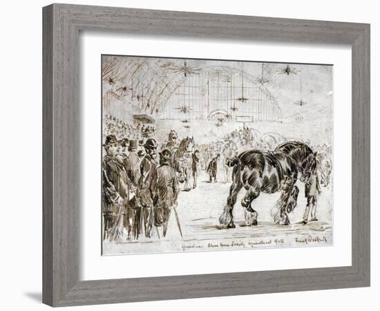 Meeting of the Shire Horse Society in Islington's Agricultural Hall, London, C1875-Frank Watkins-Framed Giclee Print