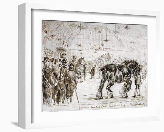 Meeting of the Shire Horse Society in Islington's Agricultural Hall, London, C1875-Frank Watkins-Framed Giclee Print