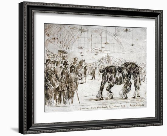 Meeting of the Shire Horse Society in Islington's Agricultural Hall, London, C1875-Frank Watkins-Framed Giclee Print
