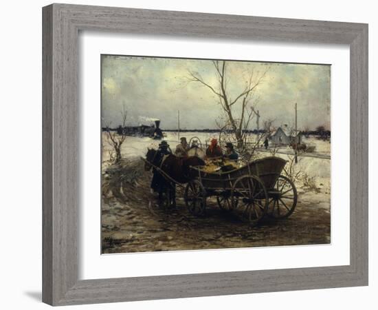 Meeting the Train-Alfred von Wierusz-Kowalski-Framed Giclee Print