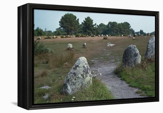 Megalithic alignments at Carnac, 34th century BC. Artist: Unknown-Unknown-Framed Premier Image Canvas