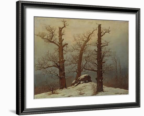 Megalithic Grave in the Snow-Caspar David Friedrich-Framed Giclee Print