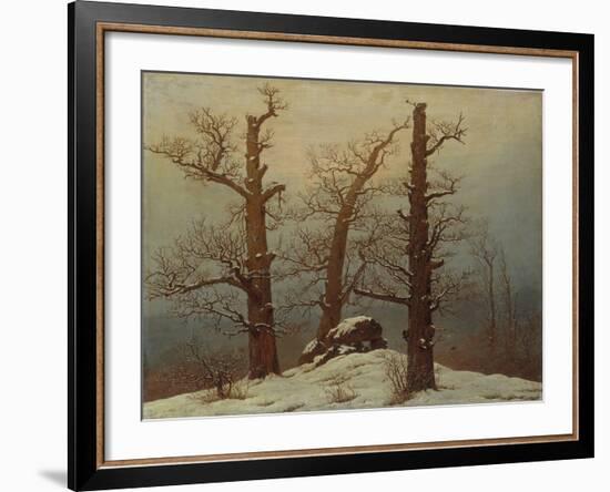 Megalithic Grave in the Snow-Caspar David Friedrich-Framed Giclee Print