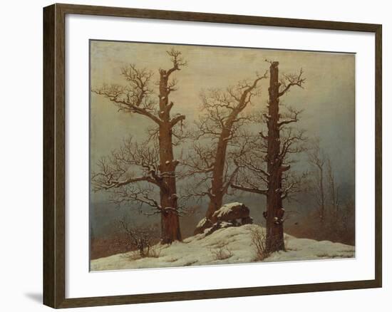 Megalithic Grave in the Snow-Caspar David Friedrich-Framed Giclee Print