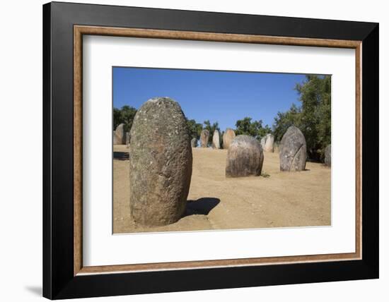 Megalithic stone-circles, 5000 to 4000 BC, Almendres Cromlech, near Evora, Portugal, Europe-Richard Maschmeyer-Framed Photographic Print