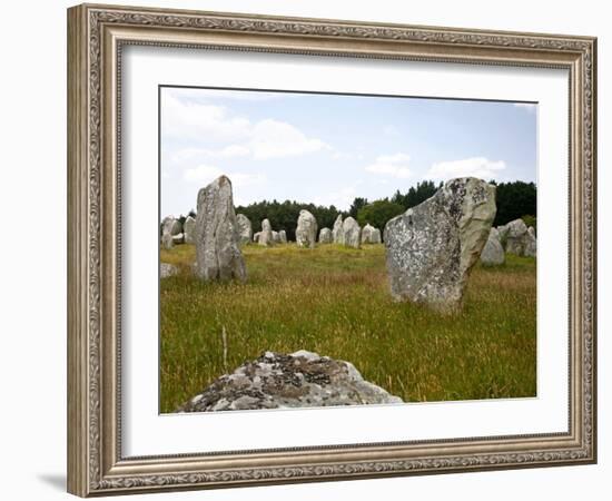 Megalithic Stones Alignments De Kremario, Carnac, Morbihan, Brittany, France, Europe-Levy Yadid-Framed Photographic Print