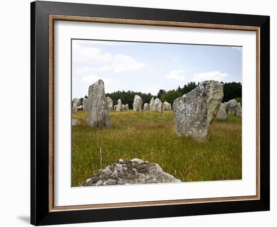 Megalithic Stones Alignments De Kremario, Carnac, Morbihan, Brittany, France, Europe-Levy Yadid-Framed Photographic Print