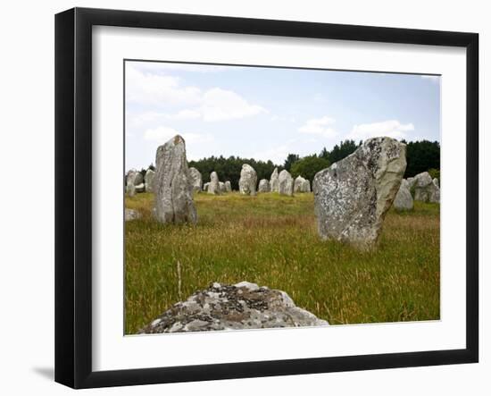 Megalithic Stones Alignments De Kremario, Carnac, Morbihan, Brittany, France, Europe-Levy Yadid-Framed Photographic Print