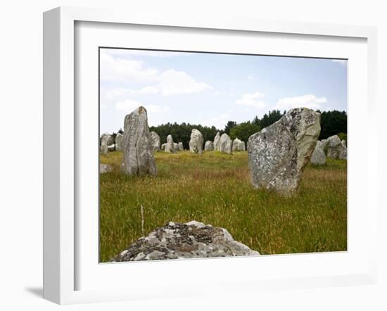 Megalithic Stones Alignments De Kremario, Carnac, Morbihan, Brittany, France, Europe-Levy Yadid-Framed Photographic Print