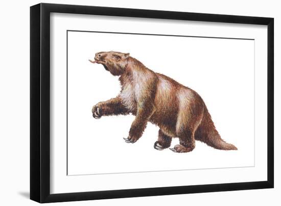 Megatherium, Extinct Ground Sloth, Mammals-Encyclopaedia Britannica-Framed Art Print