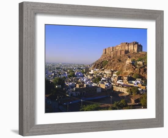 Meherangarh Fort on Hill Above Jodhpur, Rajasthan, India-Bruno Morandi-Framed Photographic Print