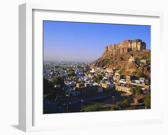 Meherangarh Fort on Hill Above Jodhpur, Rajasthan, India-Bruno Morandi-Framed Photographic Print