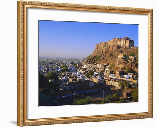 Meherangarh Fort on Hill Above Jodhpur, Rajasthan, India-Bruno Morandi-Framed Photographic Print