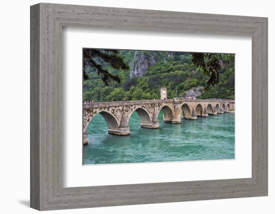 Mehmed Pasha Sokolovic Bridge on the Drina River,  Visegrad, Bosnia and Herzegovina-Keren Su-Framed Photographic Print